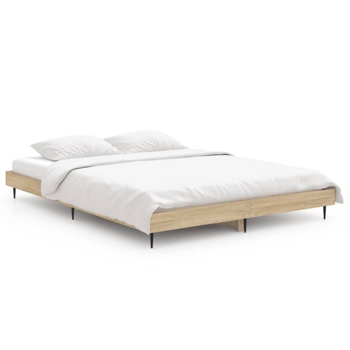 VIDAXL Cadre de lit sans matelas chene sonoma 140x190 cm