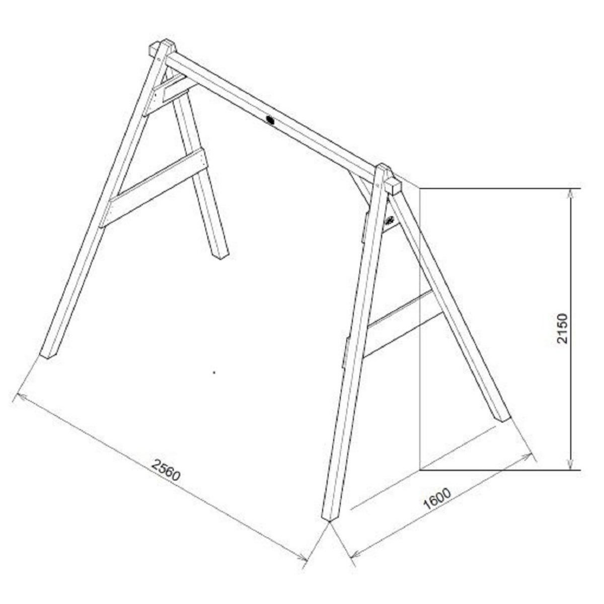PRAGMA Portique balançoire-bois-H 2.07m- DOUBLE