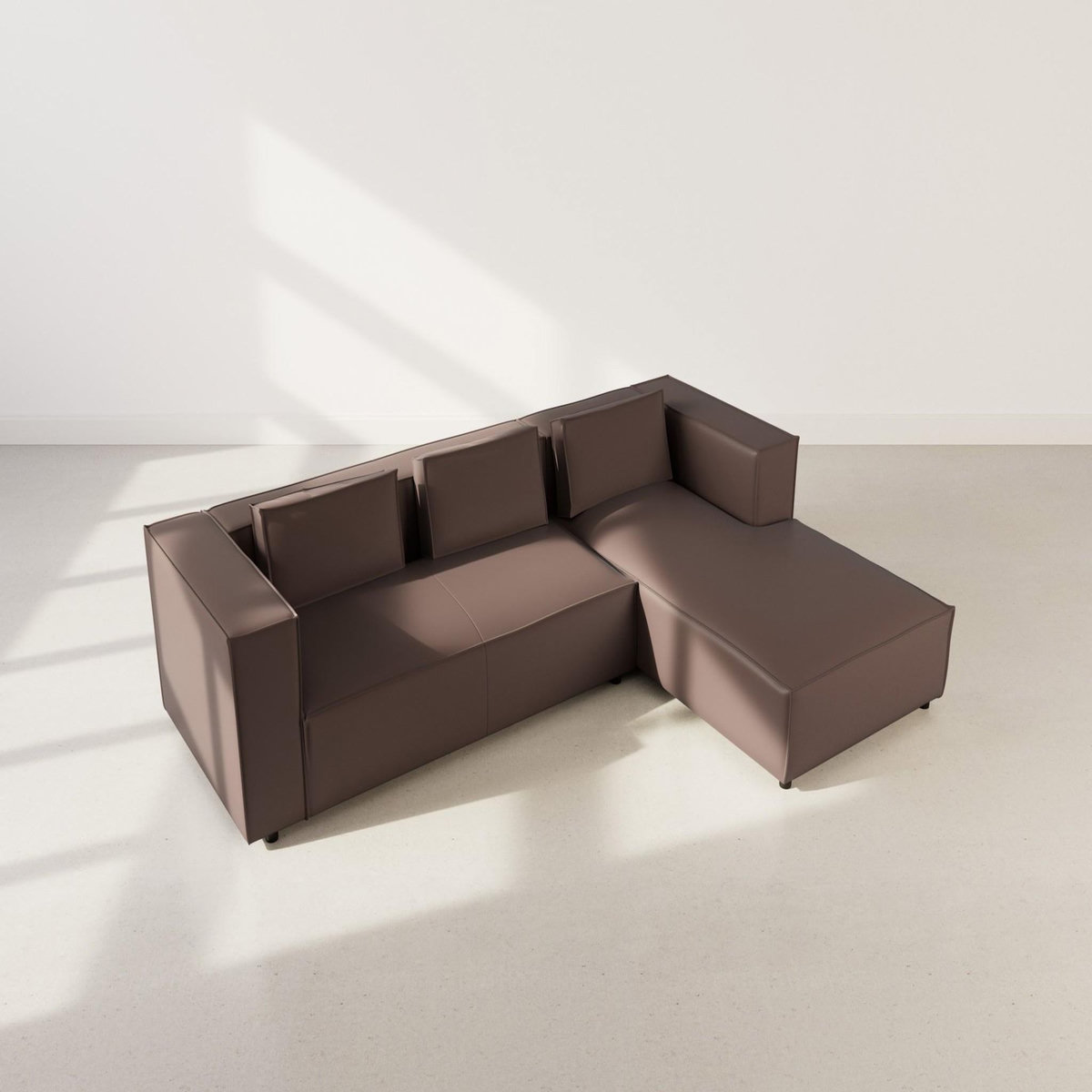 LISA DESIGN Stella - canapé d'angle droit 4 places en simili