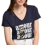 MORGAN T-shirt Noir Femme Morgan DAMOUR 931. Coloris disponibles : Noir