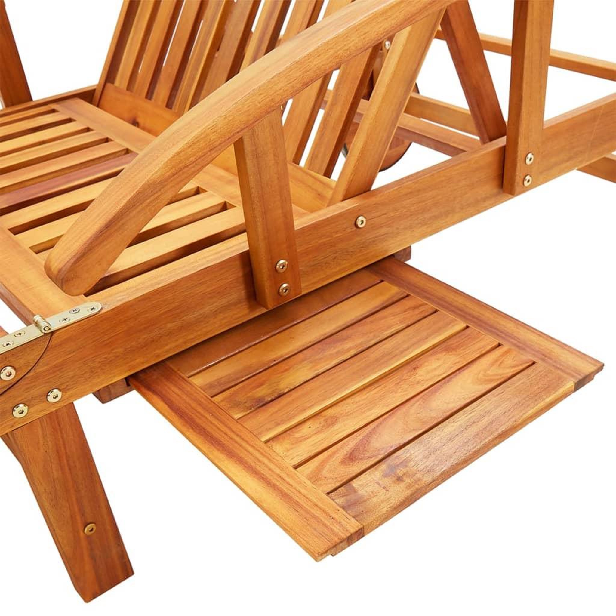 Voir la diapositive 4 : VIDAXL Chaises longues lot de 2 avec table et coussins Acacia solide