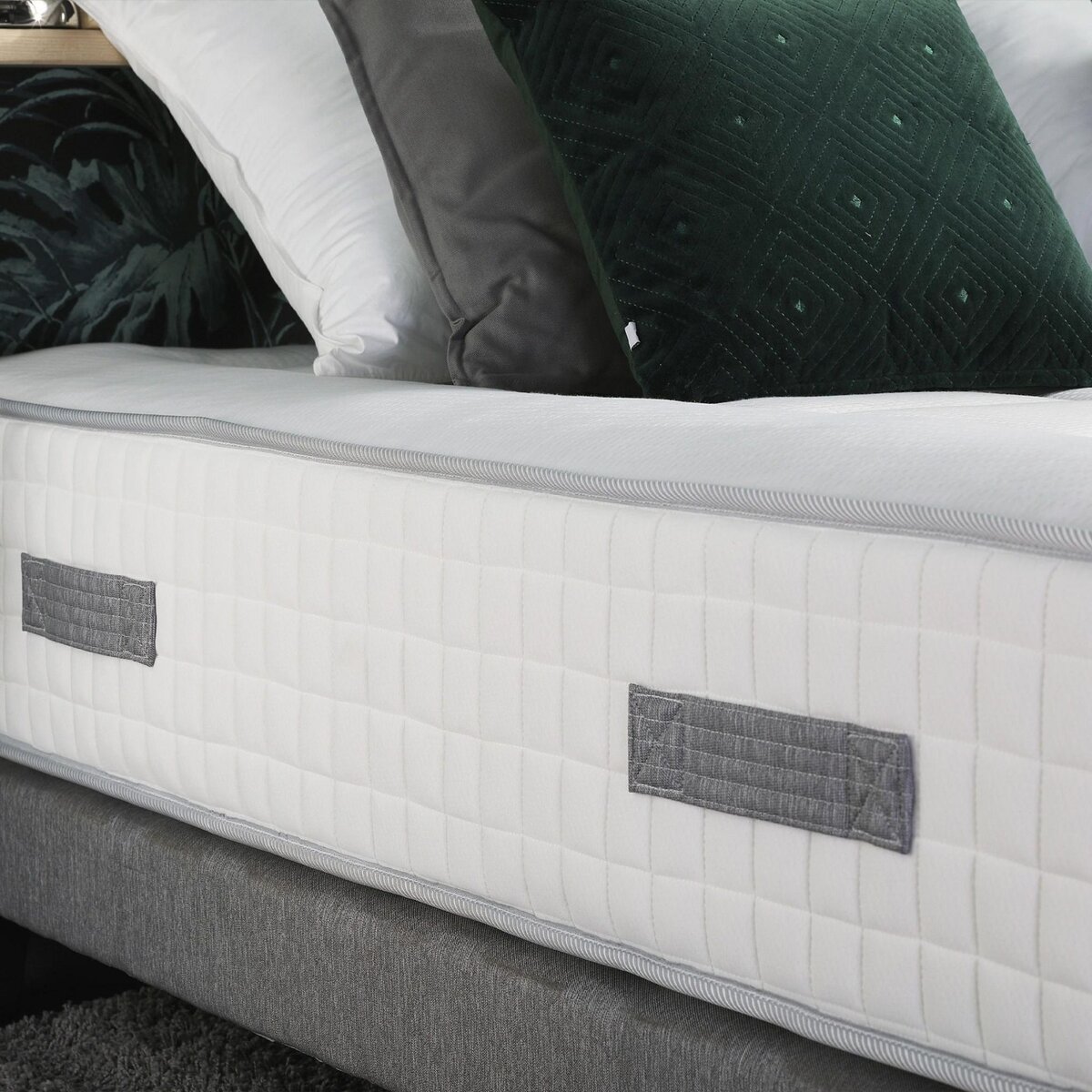 IDLITERIE Ensemble matelas Ressort 7 zones + sommier + oreiller + couette - FABRICATION FRANCAISE