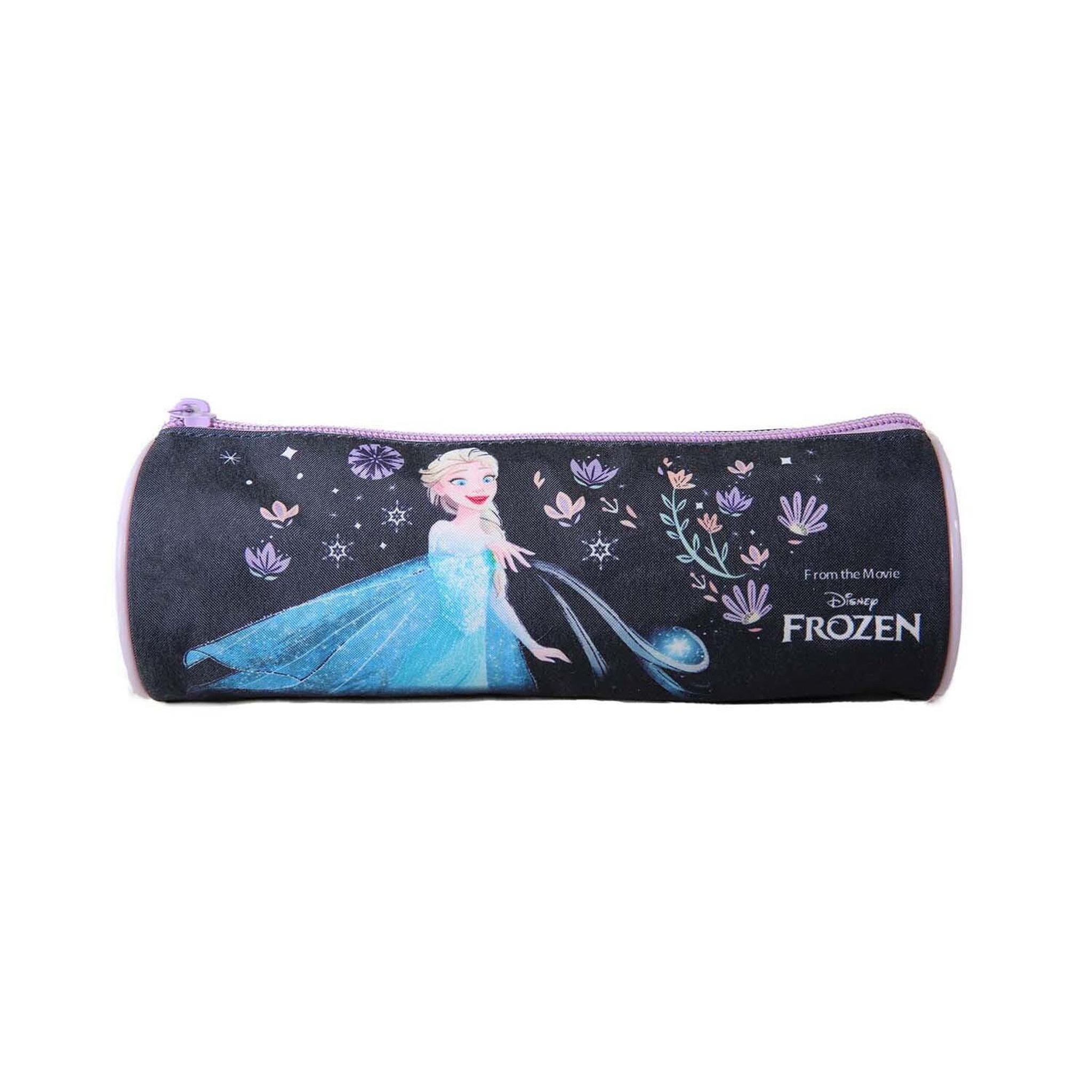 Bagtrotter Disney Frozen - La Reine des Neiges - Trousse Scolaire Ronde - Bleu/Violet - Fille - 1 Compartiment-