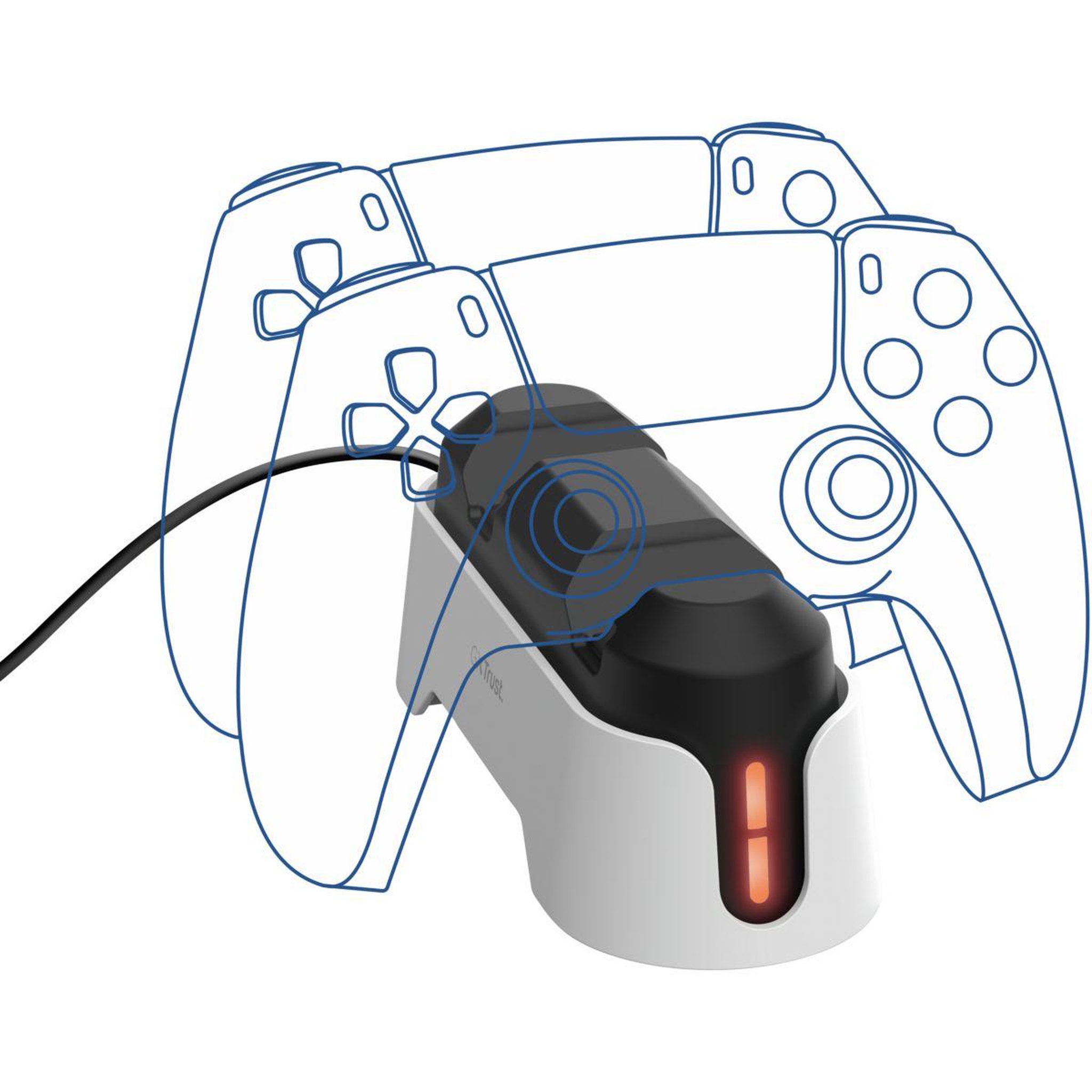 Voir la diapositive 3 : Trust Chargeur secteur Chargeur Duo Manette PS5