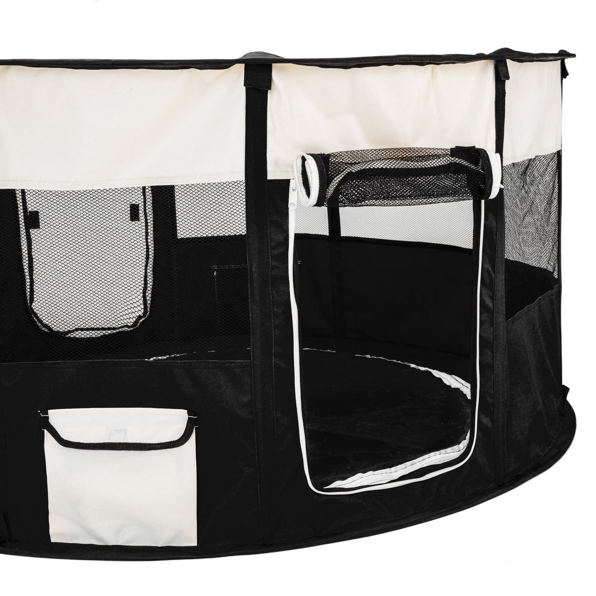 tectake Enclos pour chiots / chien modulable Pliable, pour une utilisation intérieure et extérieure noir