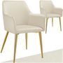 Voir la diapositive 1 : tectake Fauteuil en velours rembourré beige Lot de 2