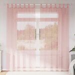 VIDAXL Rideaux en voile avec passe-tringles 2 pcs rose