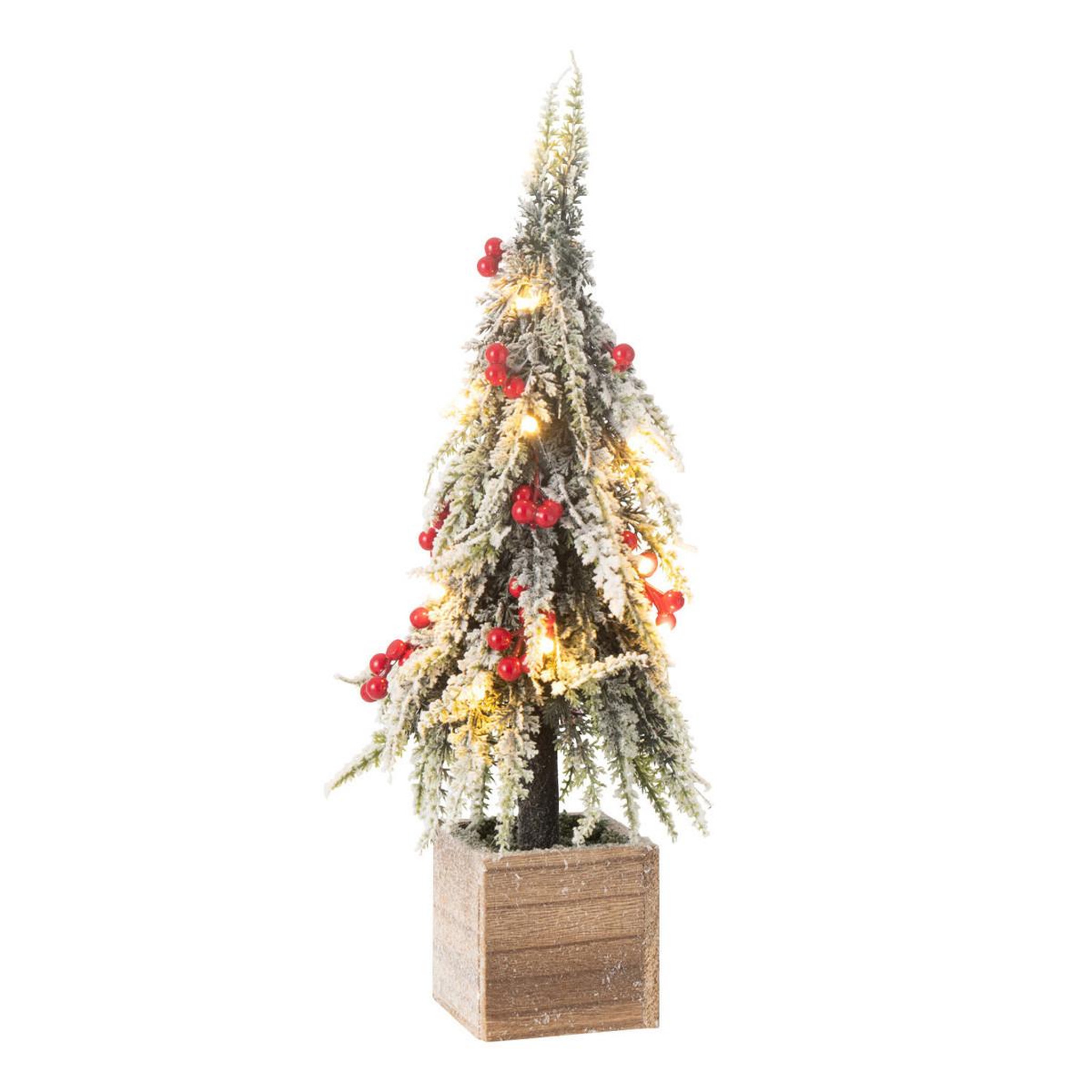 J-LINE Sapin de noël déco à led  bruno  40cm vert