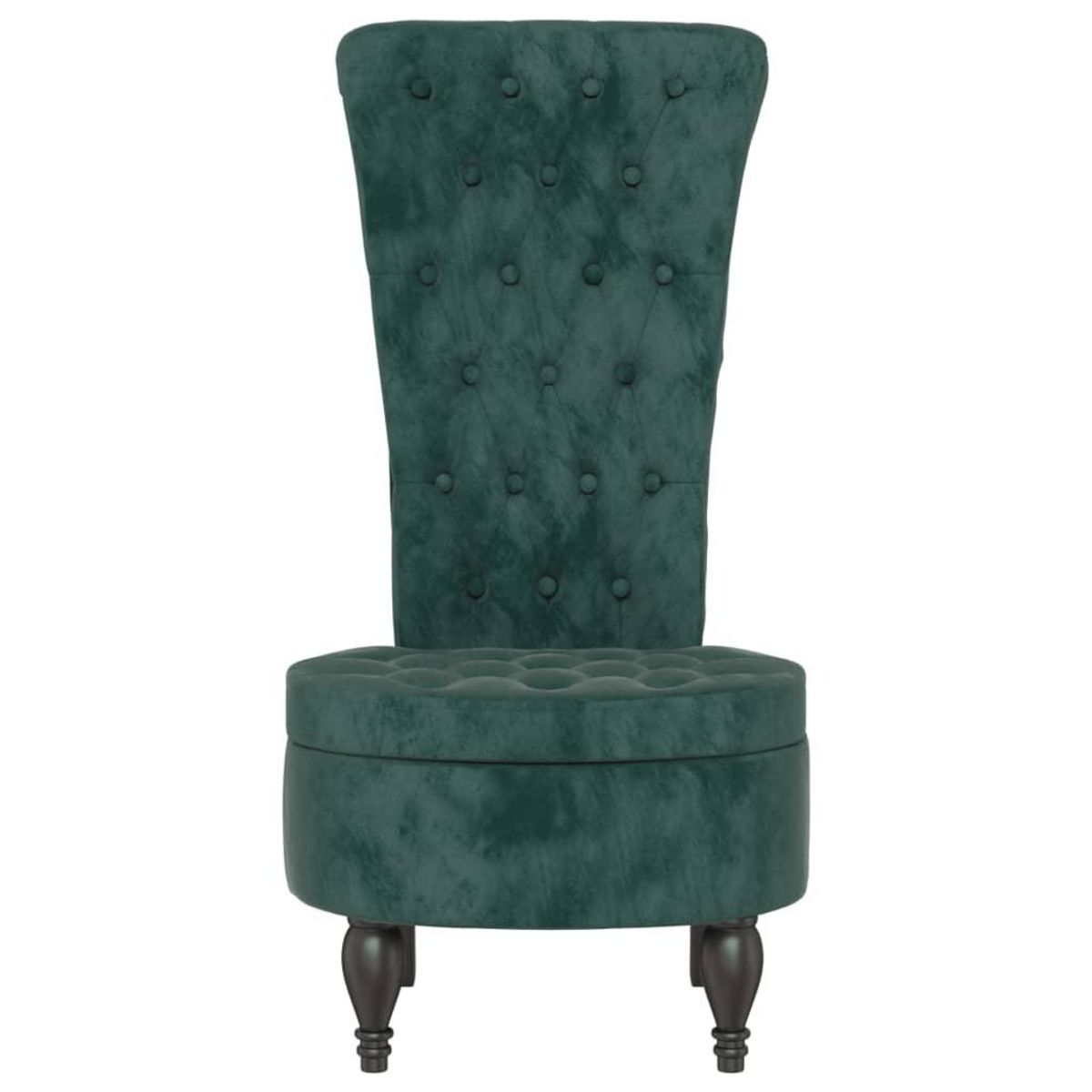 VIDAXL Chaise a dossier haut vert fonce velours conception de bouton