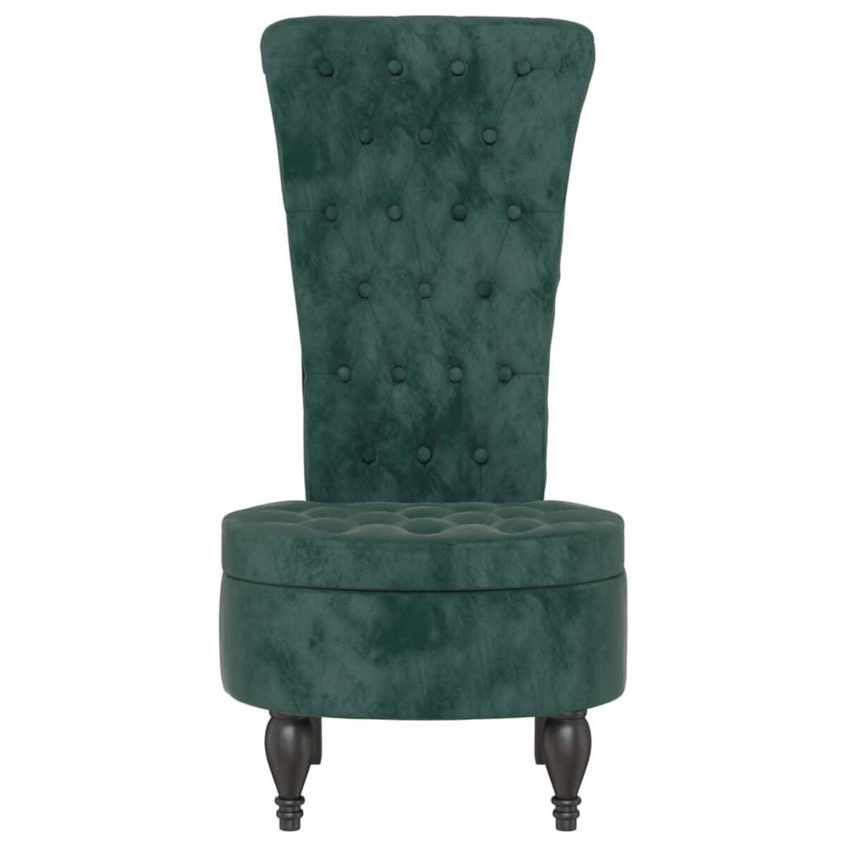 VIDAXL Chaise a dossier haut vert fonce velours conception de bouton