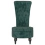 Voir la diapositive 3 : VIDAXL Chaise a dossier haut vert fonce velours conception de bouton