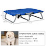 Voir la diapositive 3 : PAWHUT Lit sur pieds lit de camp grand confort pliable pour chien chat 71L x 58l x 20H cm acier tissu oxford 600D bleu
