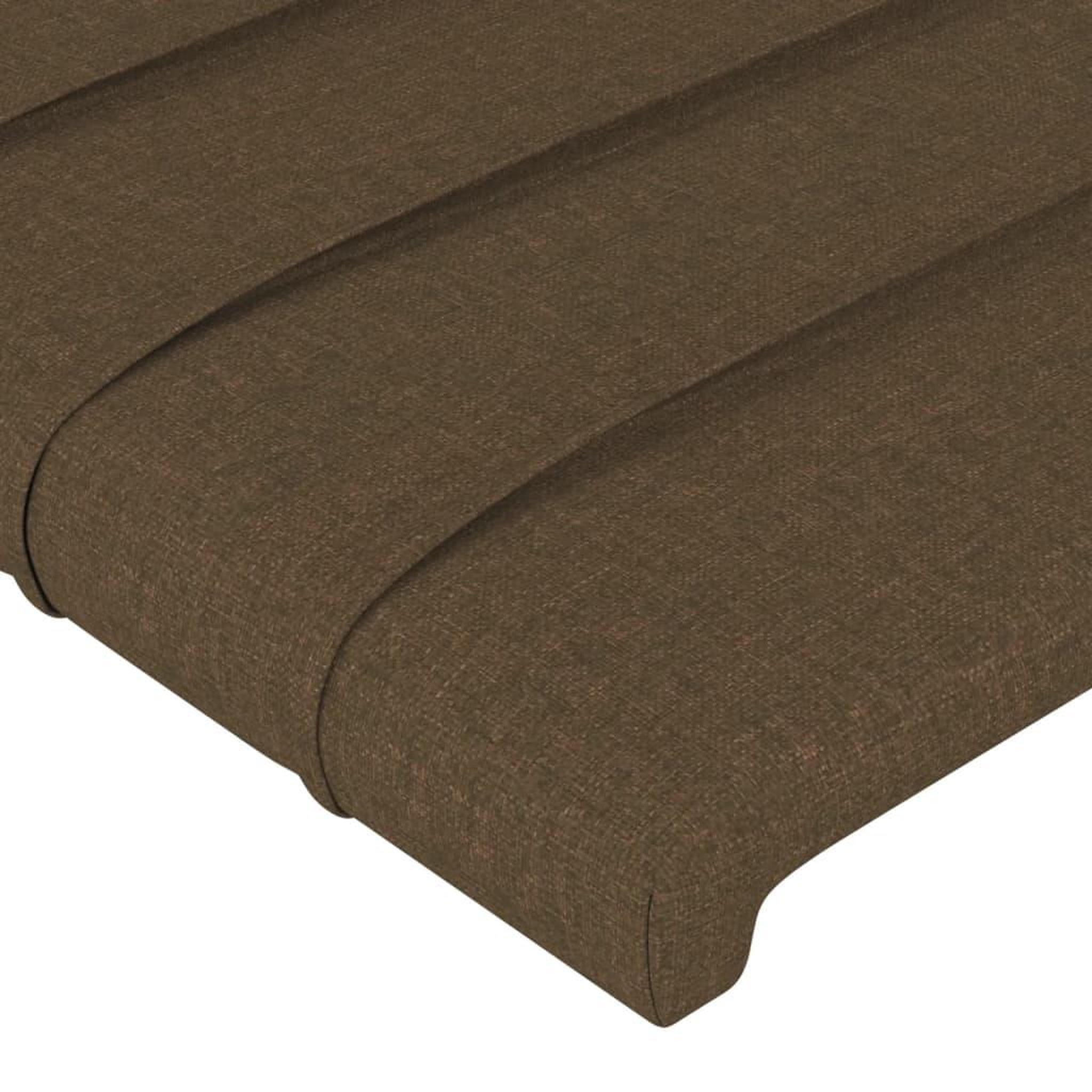 Voir la diapositive 5 : VIDAXL Tete de lit avec oreilles Marron fonce 147x16x118/128 cm Tissu