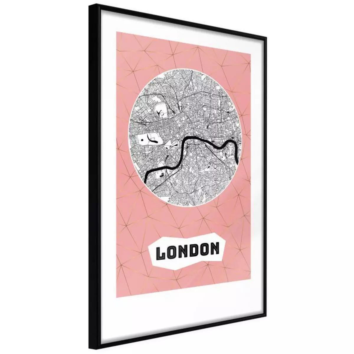 Paris Prix Affiche Murale Encadrée  City map London Pink 