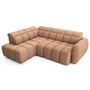 Voir la diapositive 3 : BEST MOBILIER Basile - canapé d'angle gauche 4 places assise extensible électrique avec coffre en tissu texturé