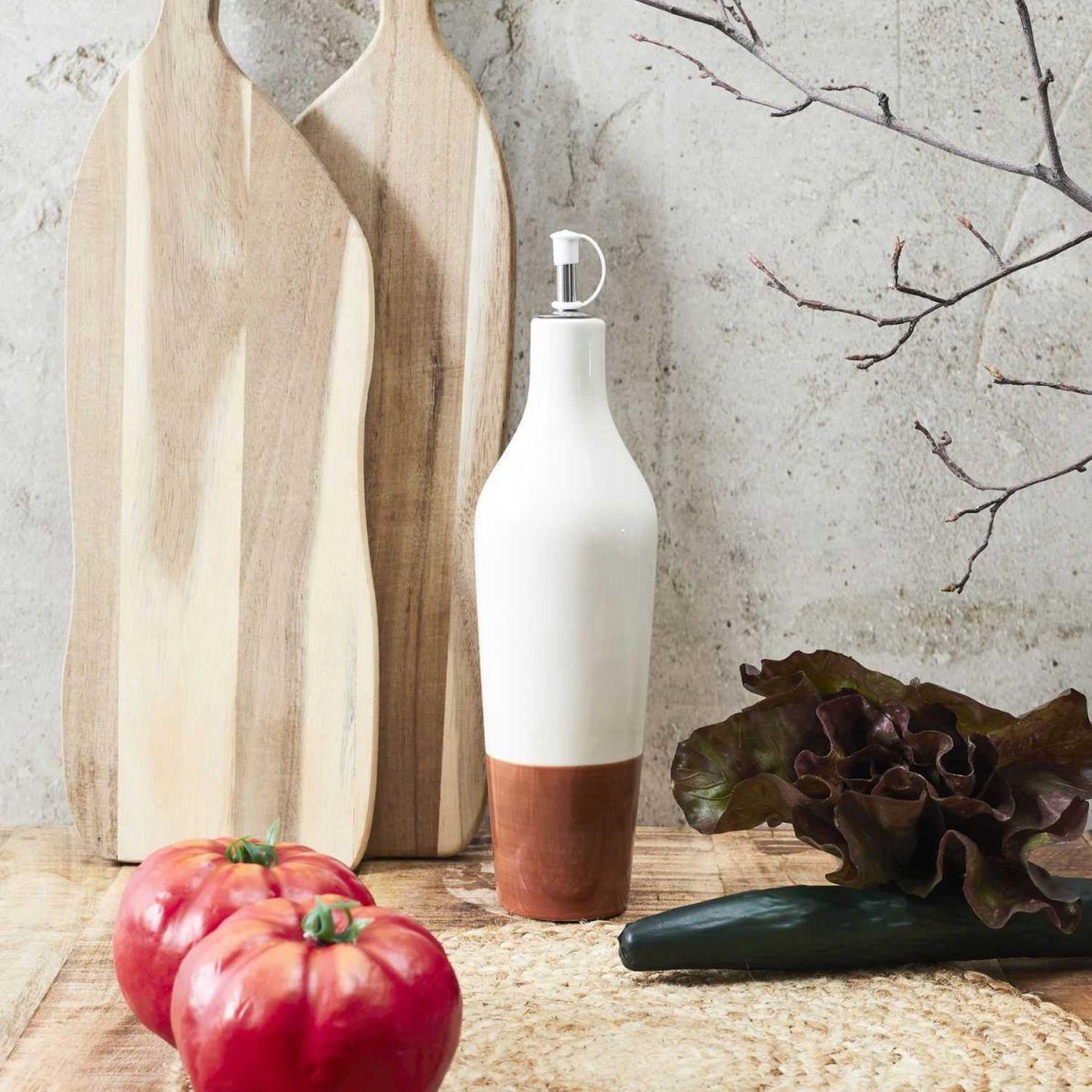 Voir la diapositive 3 : The Home Deco Factory Huilier en céramique  bicolore  67cl orange & blanc