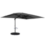 Voir la diapositive 1 : ID MARKET Parasol déporté inclinable rotatif 360 CALVI gris 3x4 M avec 4 dalles et housse