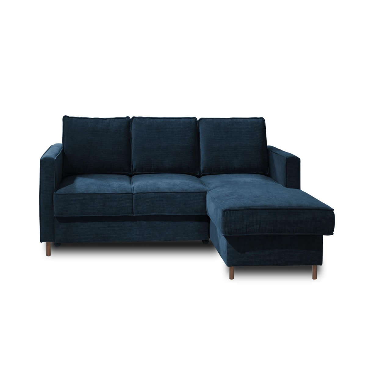 LISA DESIGN Jake - canapé d'angle droit - convertible avec coffre - 4 places - en velours côtelé