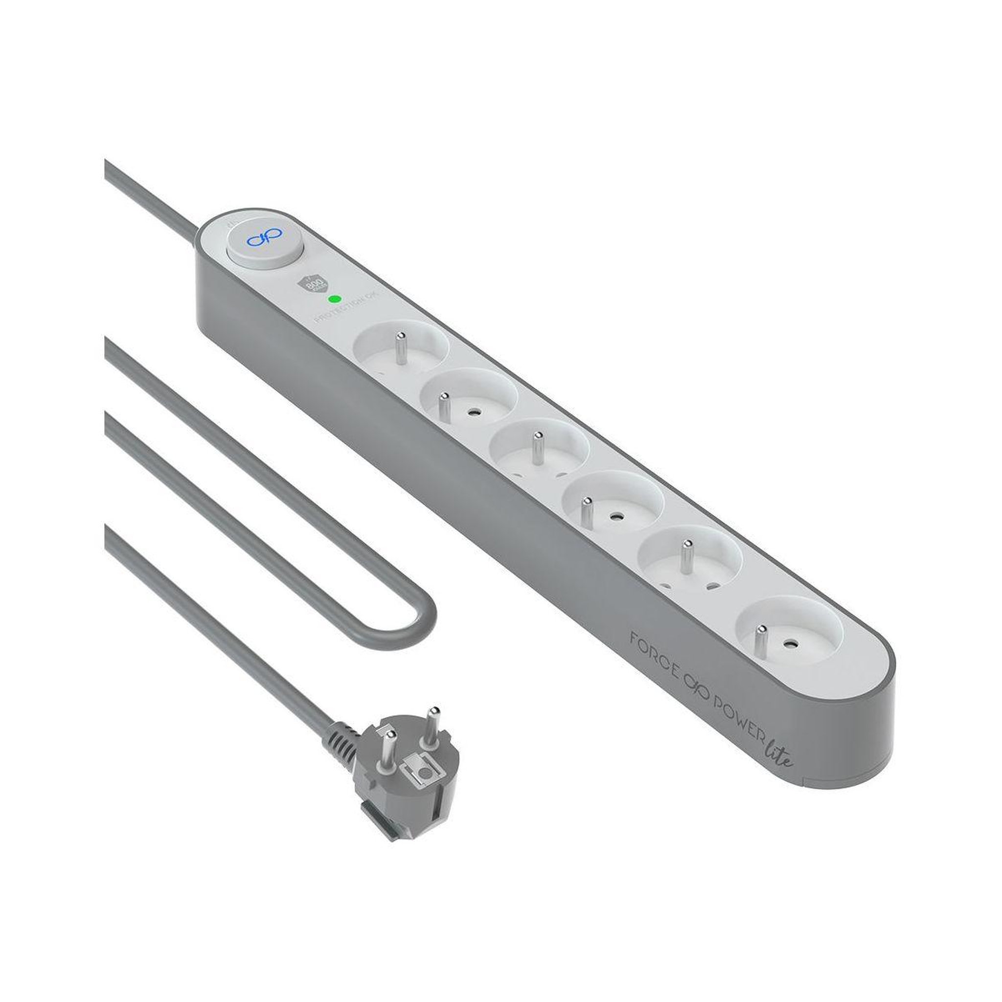 Voir la diapositive 2 : FORCE POWER Parafoudre 6 prises 800J 1.5m EU