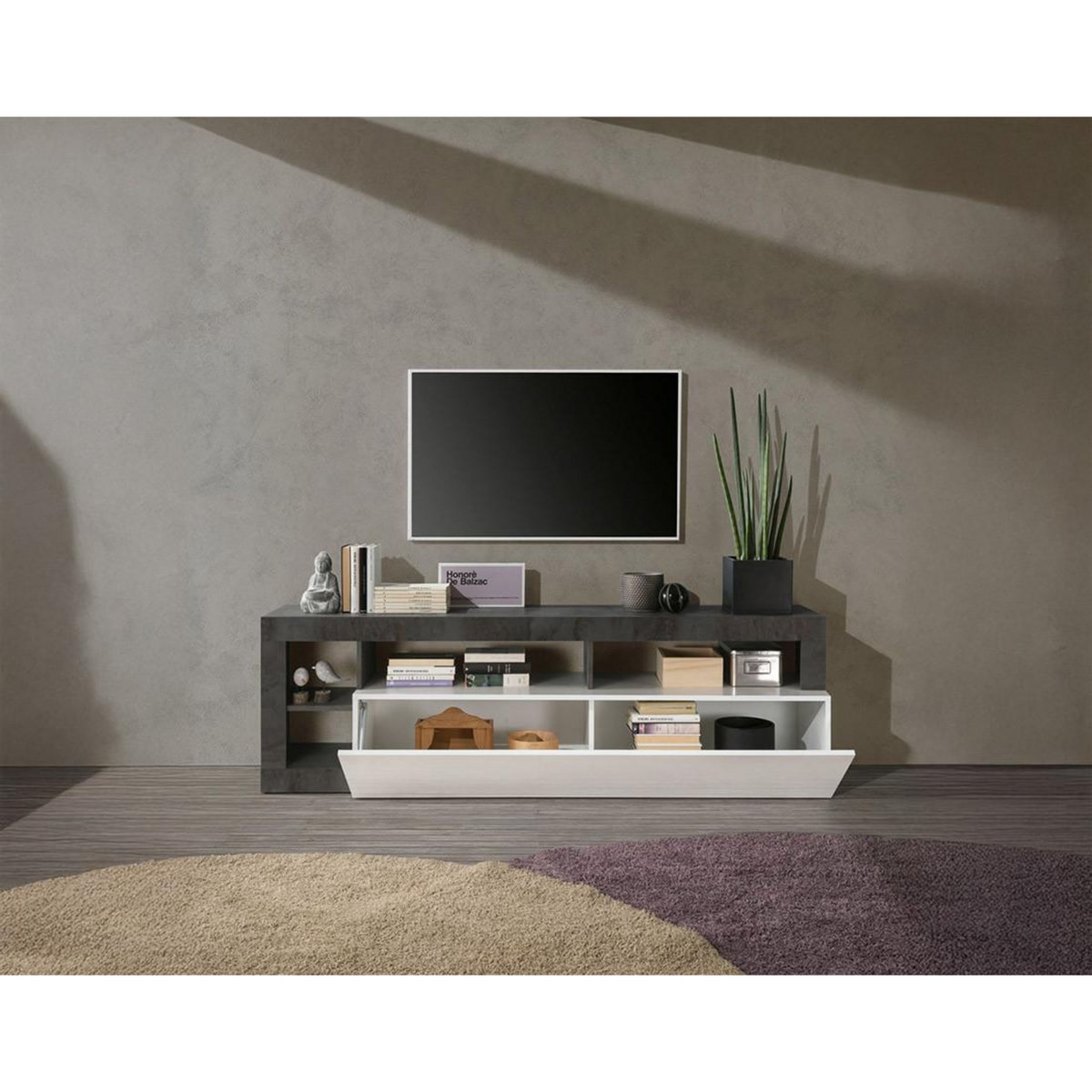 BEST MOBILIER Lou - meuble tv - 1 porte - 184 cm