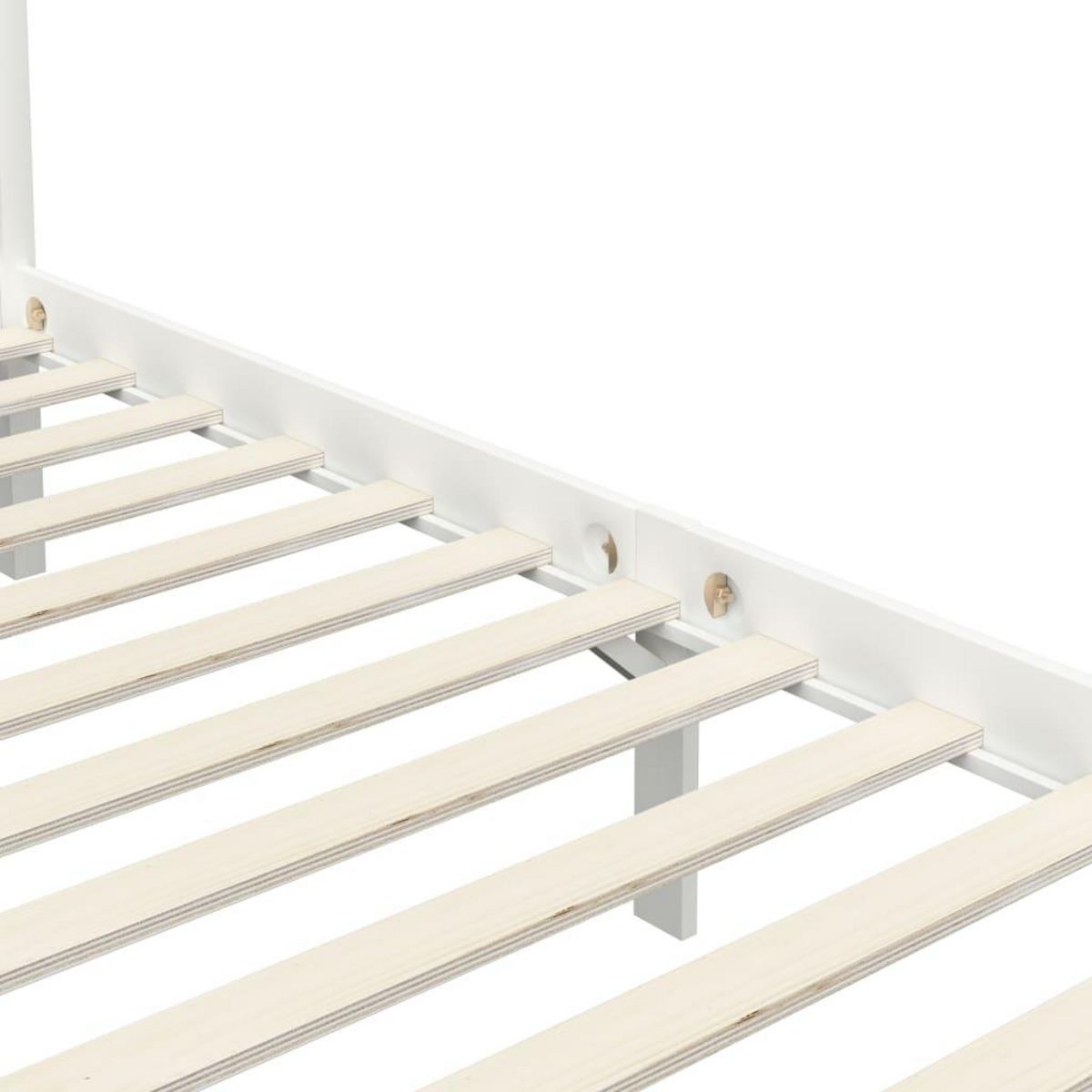 VIDAXL Cadre de lit a baldaquin Blanc Bois de pin massif 100x200 cm