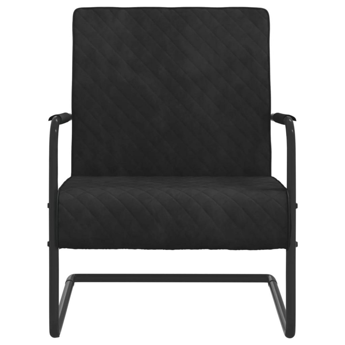 VIDAXL Chaise cantilever Noir Velours