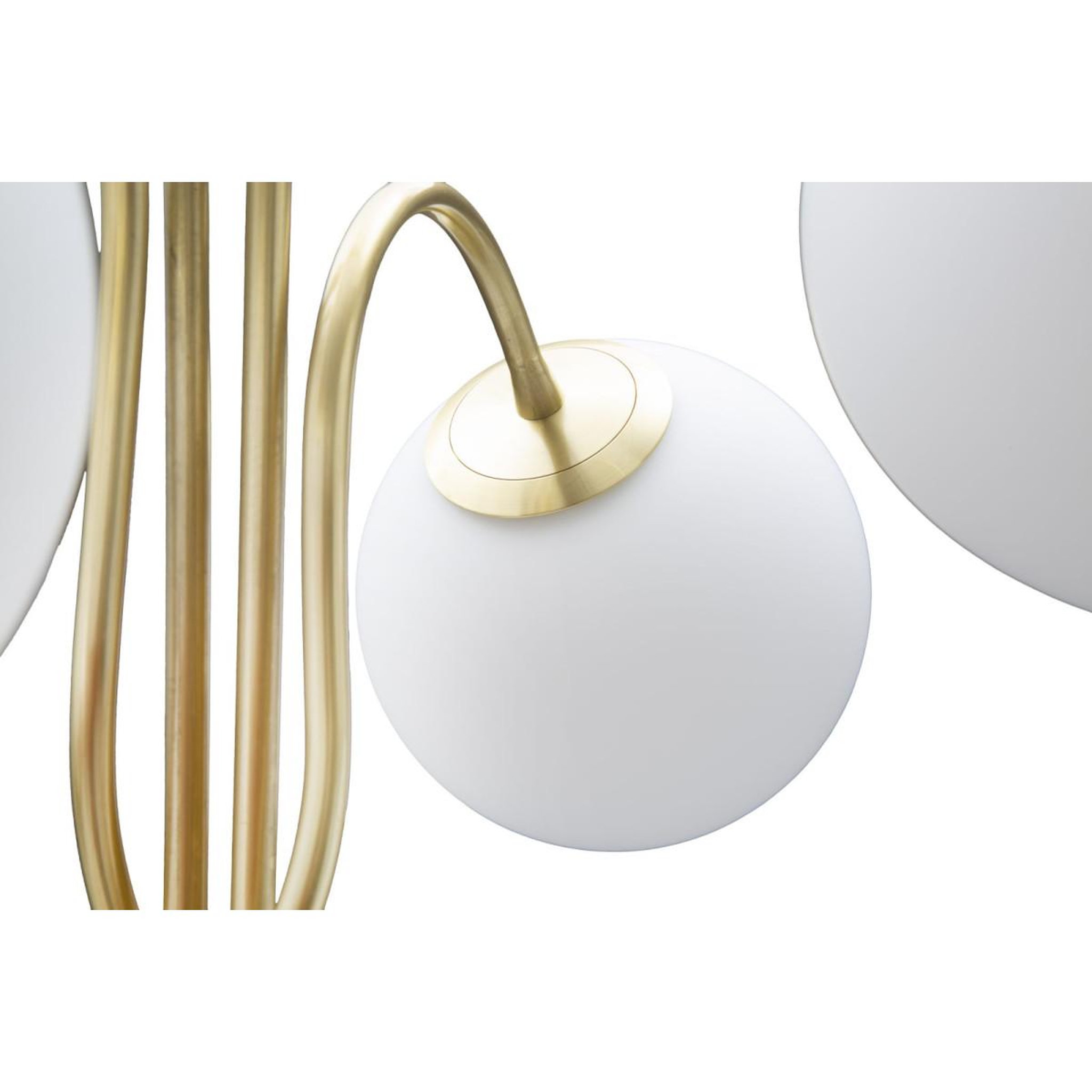Voir la diapositive 2 : Paris Prix Lampadaire design 4 sphères  glamy  176cm blanc & or