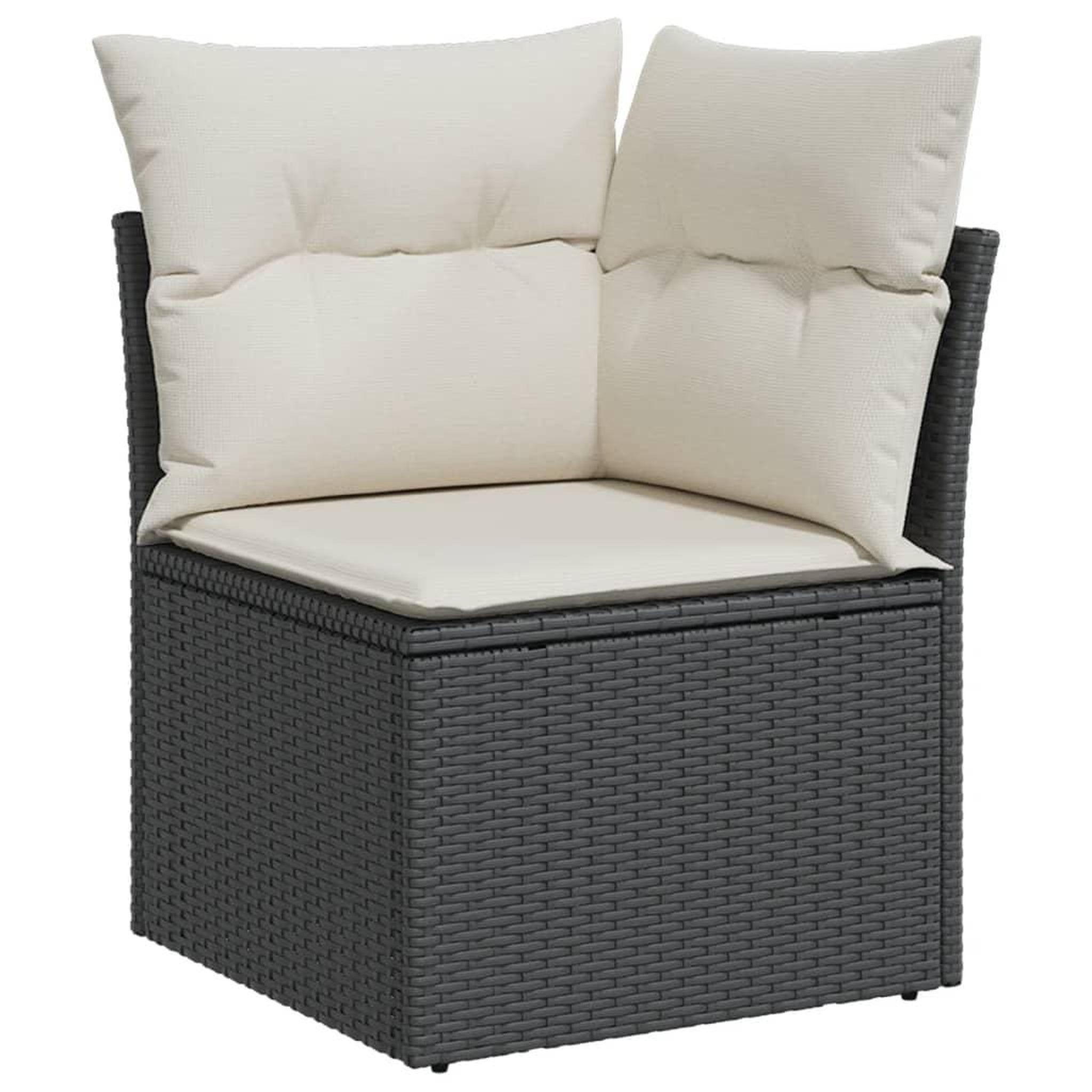 Voir la diapositive 2 : VIDAXL Canape d'angle de jardin avec coussins noir resine tressee