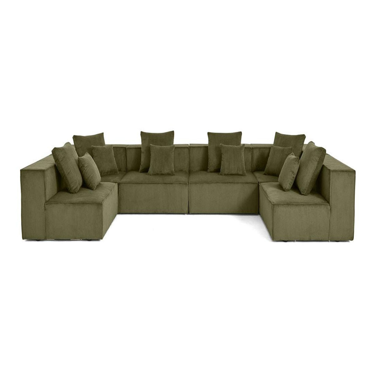 LISA DESIGN Colombine - canapé modulable panoramique - 7 places - en velours côtelé