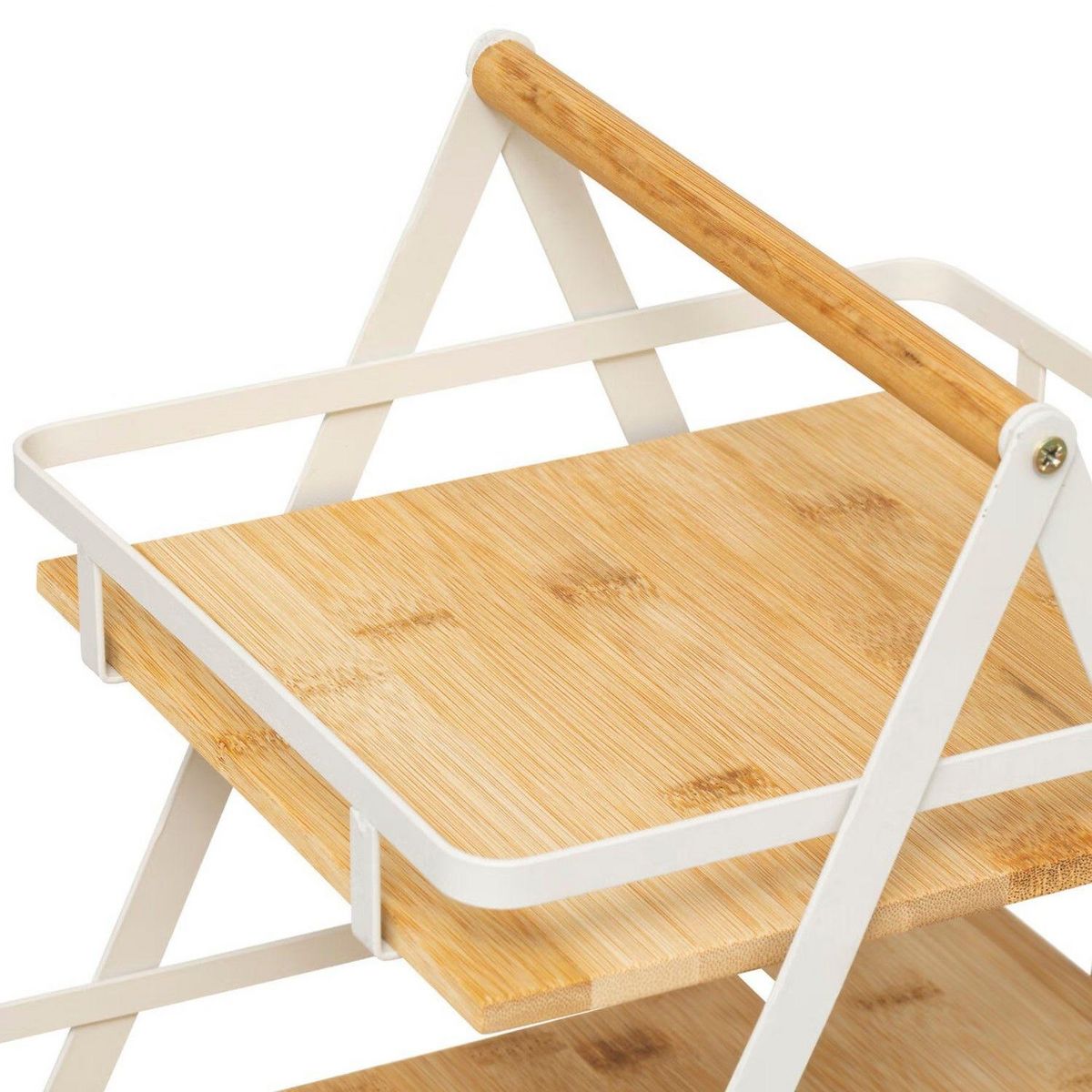 FIVE Étagère 2 niveaux avec anse en bambou et métal ORDERA