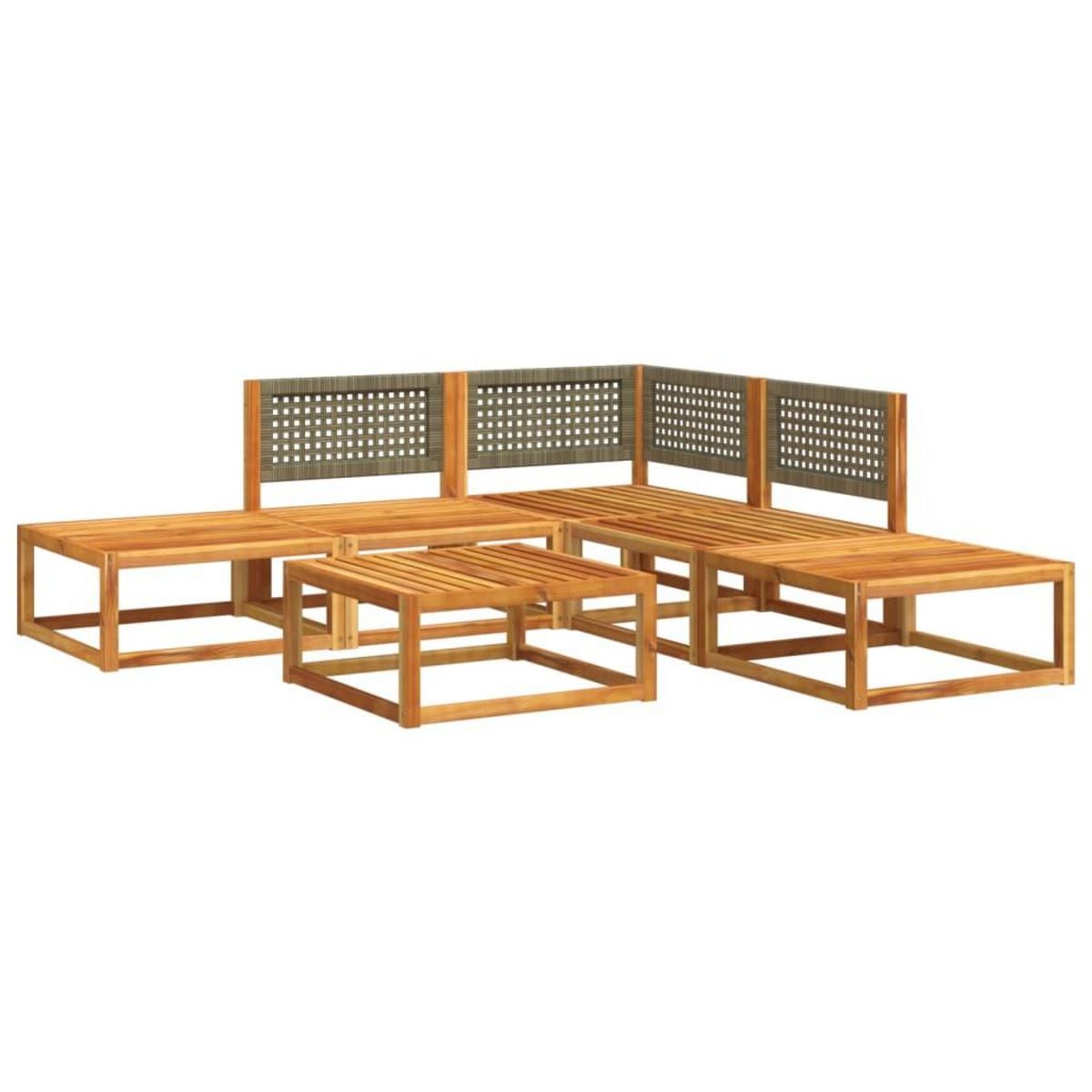 VIDAXL Salon de jardin avec coussins 6 pcs bois d'acacia solide