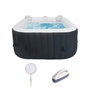 Voir la diapositive 1 : SUNSPA KIT TOUT INCLUS SPA et accessoires : spa gonflable carré 4 places avec 2 appuis tetes, filtre, épuisette, brosse, tapis, couve
