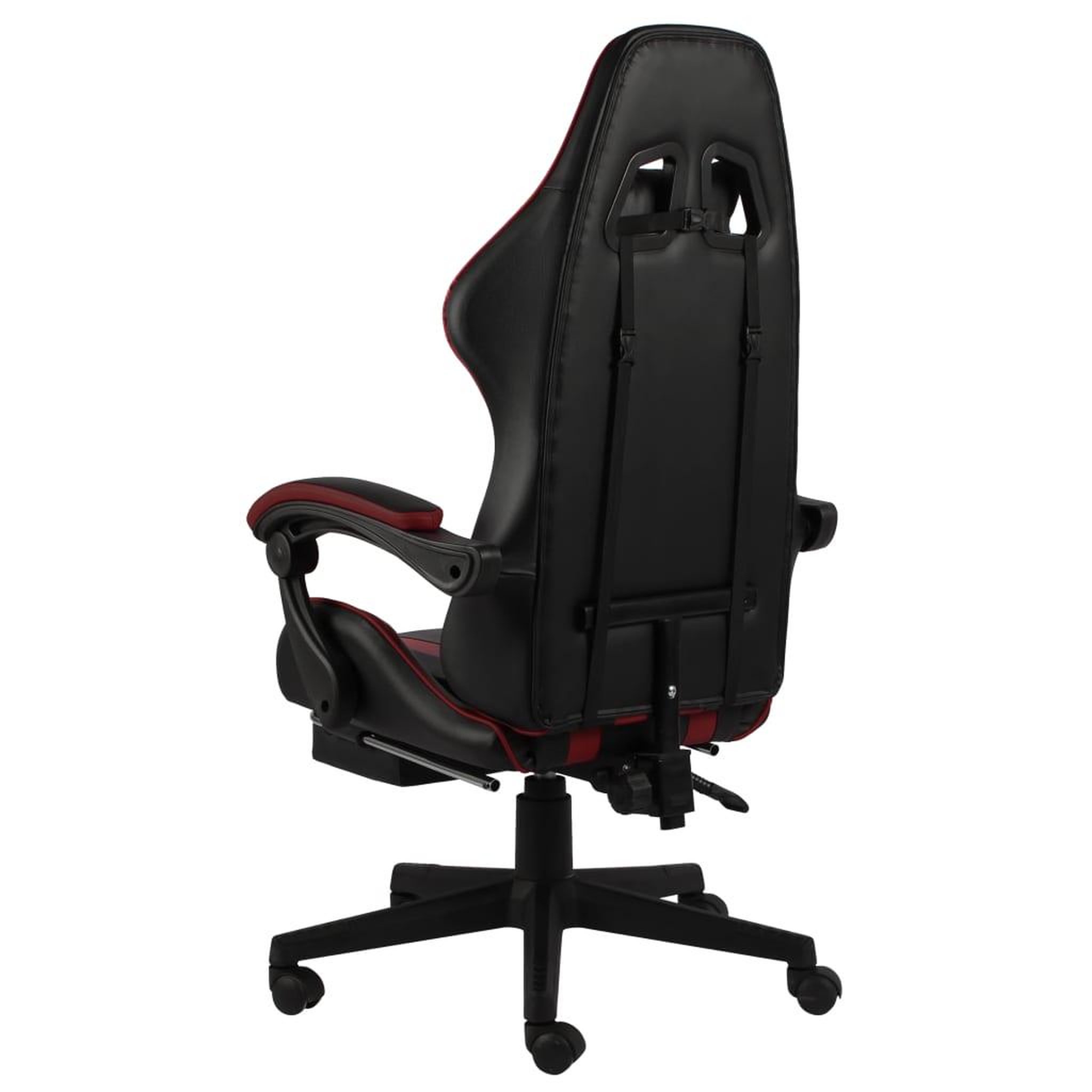Voir la diapositive 3 : VIDAXL Fauteuil de jeux video et repose-pied Noir/bordeaux Similicuir