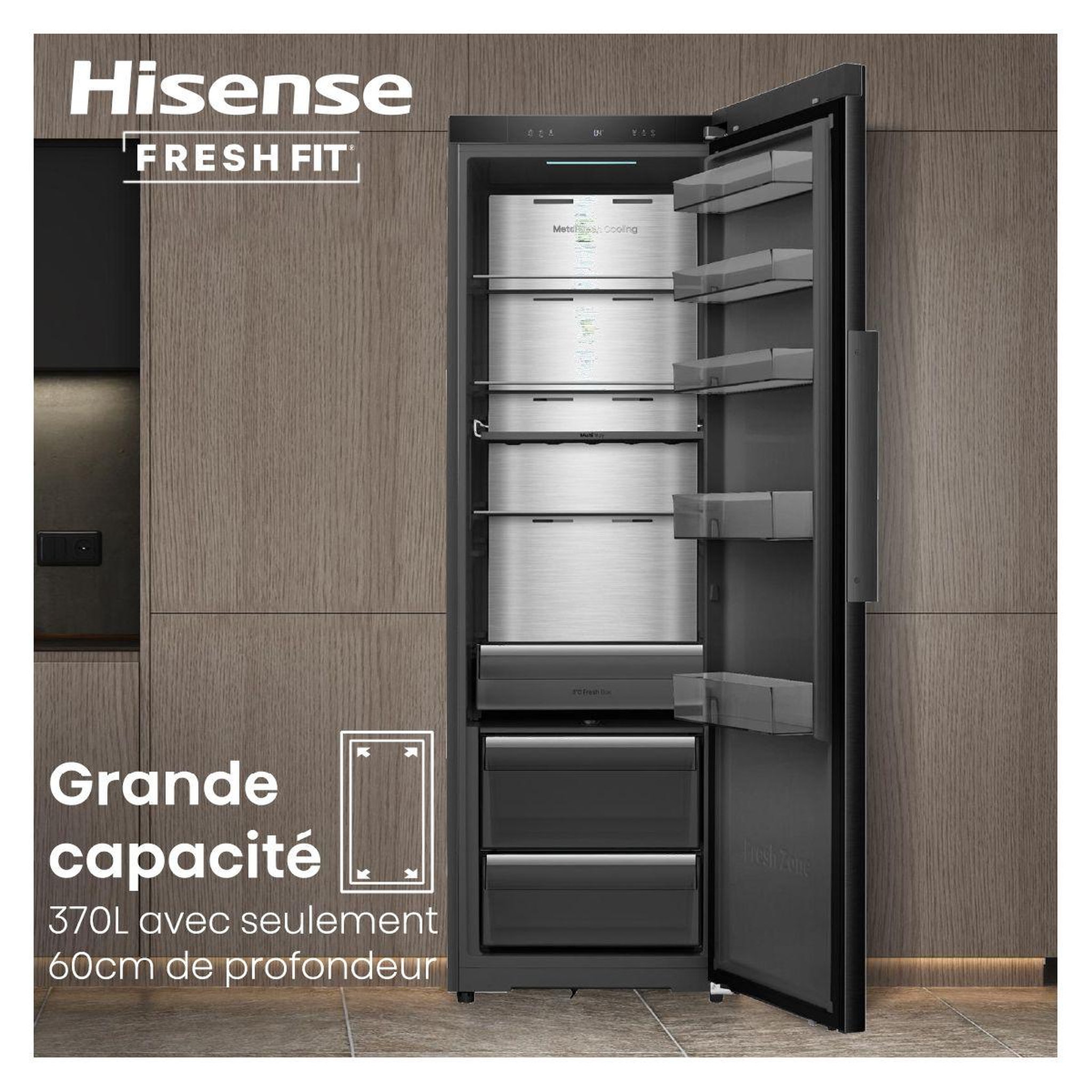 Voir la diapositive 4 : Hisense Réfrigérateur 1 porte rl5k370gsfc freshfit