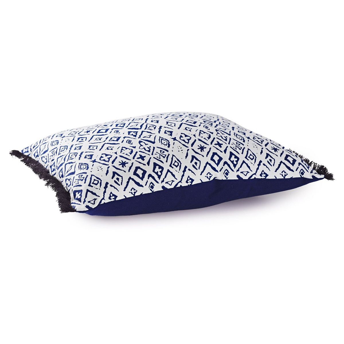 Coussin déco déhoussable rectangle en coton motifs imprimé