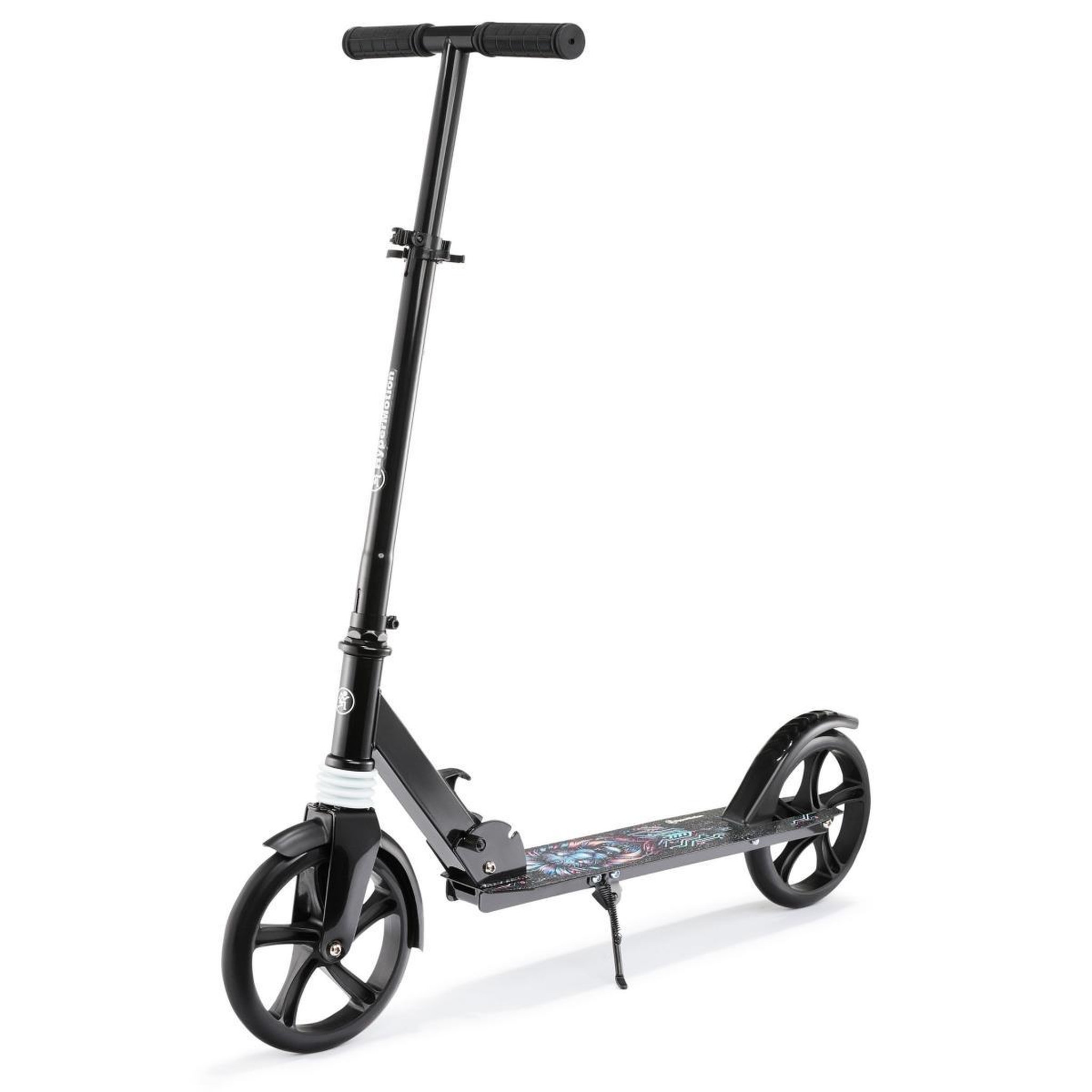 HYPERMOTION Trottinette Enfant +6 HyperMotion, 100Kg Max, Pliable- Amortisseur- Guidon Réglable 85-95cm- ABEC 7