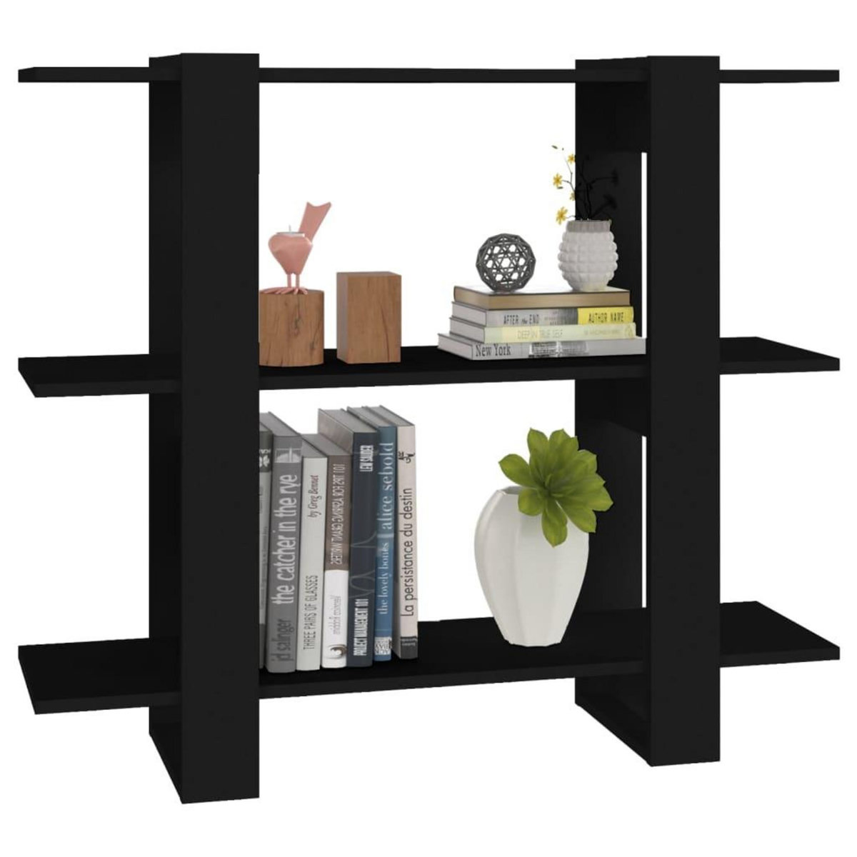 VIDAXL Bibliotheque/Separateur de piece Noir 100x30x123,5 cm