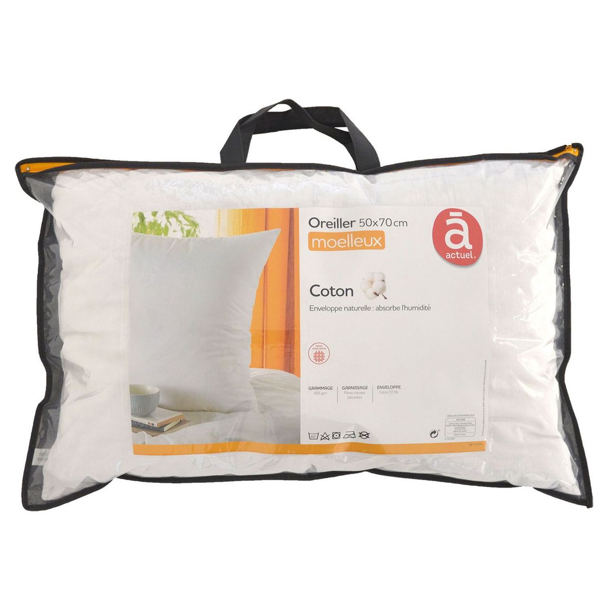 ACTUEL Oreiller confort moelleux en coton 57 fils