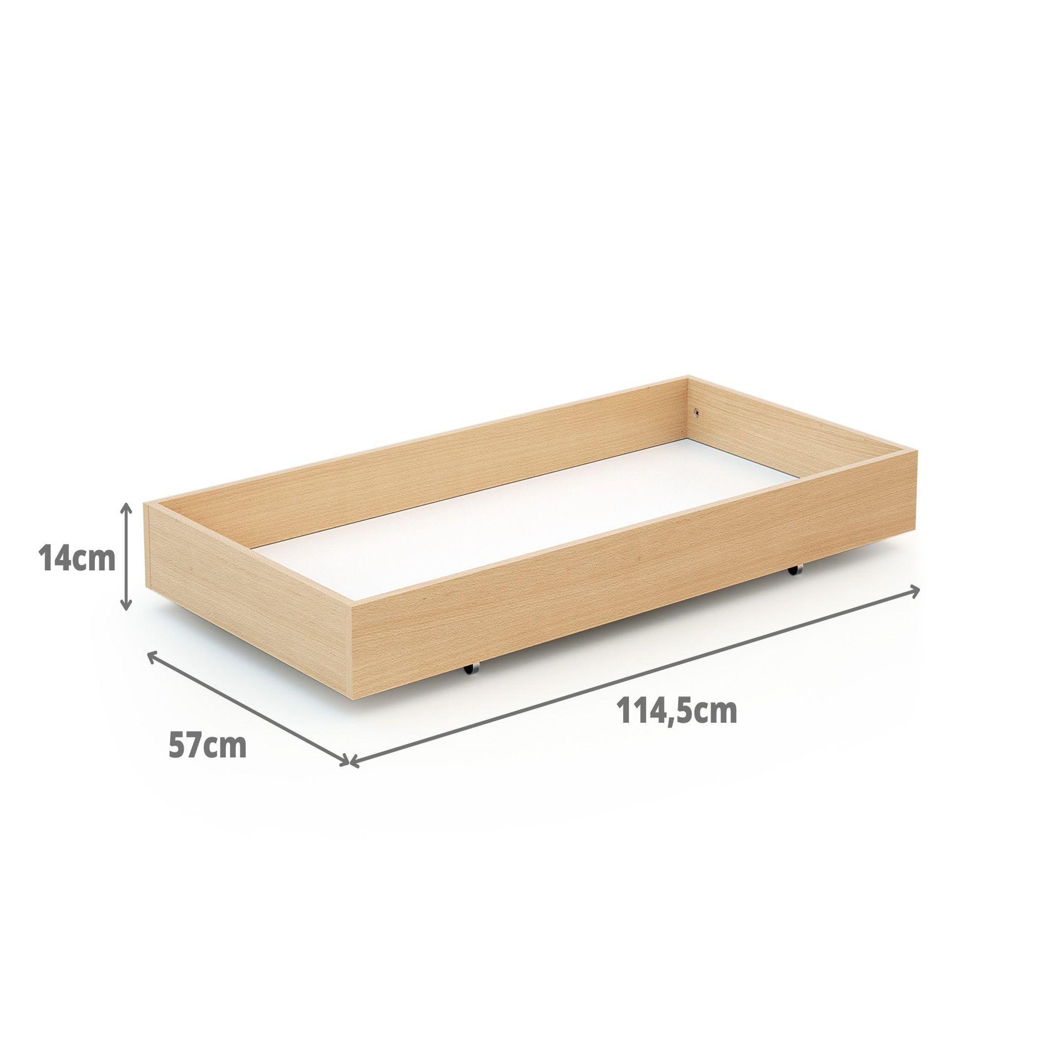 Voir la diapositive 4 : WEBABY Tiroir de lit bébé en bois rolo 60 x 120