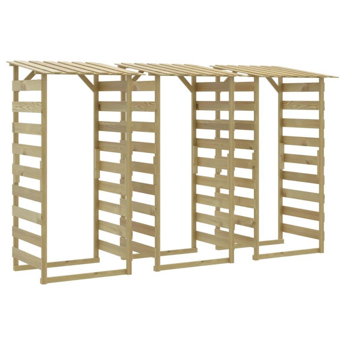 VIDAXL Pergolas avec toits 3 pcs 100x90x200 cm Bois de pin impregne