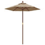 Voir la diapositive 2 : VIDAXL Parasol de jardin avec mat en bois taupe 196x231 cm
