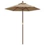 Voir la diapositive 2 : VIDAXL Parasol de jardin avec mat en bois taupe 196x231 cm