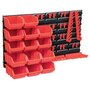 Voir la diapositive 1 : VIDAXL Kit de bacs de stockage et panneaux muraux 39 pcs Rouge et noir