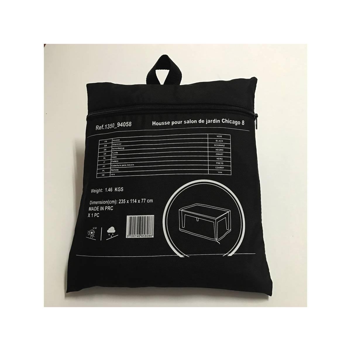 Habitat et Jardin Housse de protection pour salon de jardin - 235 x 114 x 77 cm - Noir