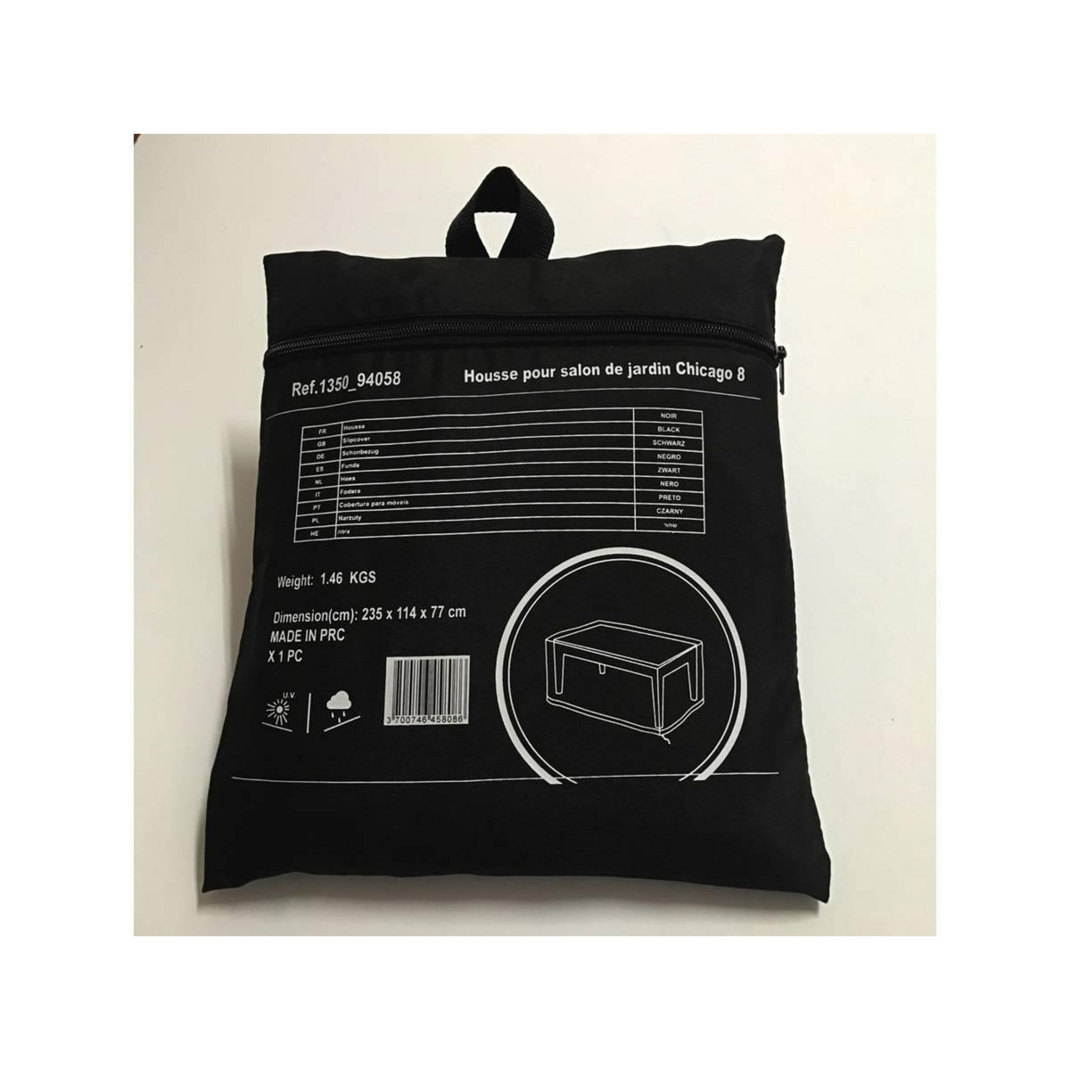 Habitat et Jardin Housse de protection pour salon de jardin - 235 x 114 x 77 cm - Noir