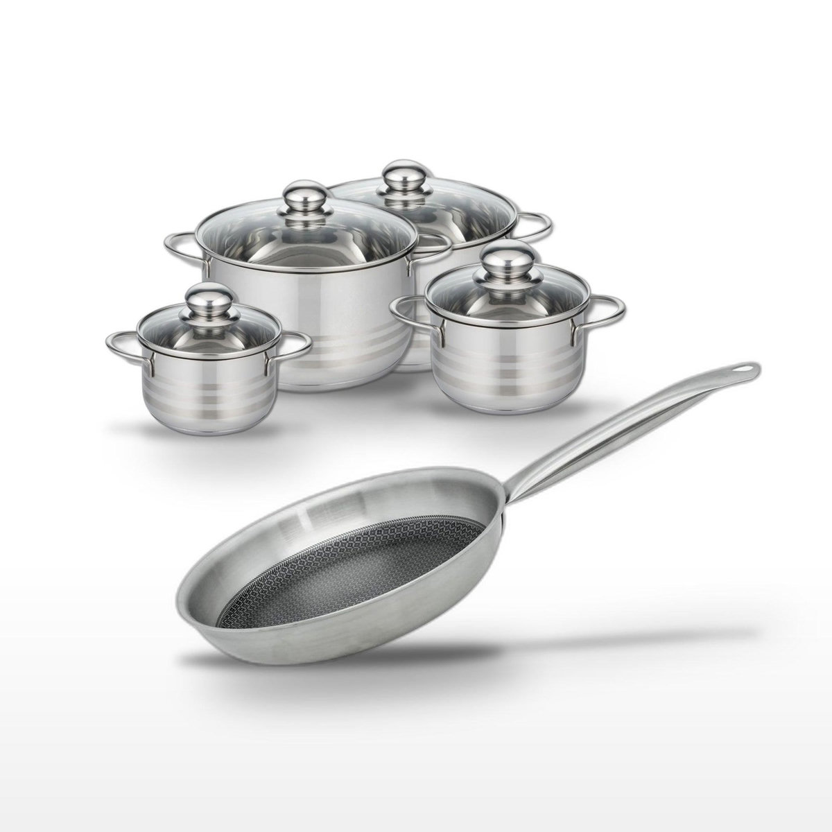 ELO Lot Poêle 28cm & 4 Faitouts 14/16/20/24cm Elo Relief Solution