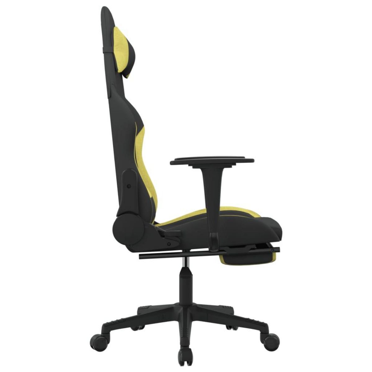 VIDAXL Chaise de jeu avec repose-pied Noir et vert clair