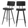 Voir la diapositive 1 : Rendez vous déco Lot de 2 chaises de bar grises/noires en cuir synthétique 75.5 cm - Texas
