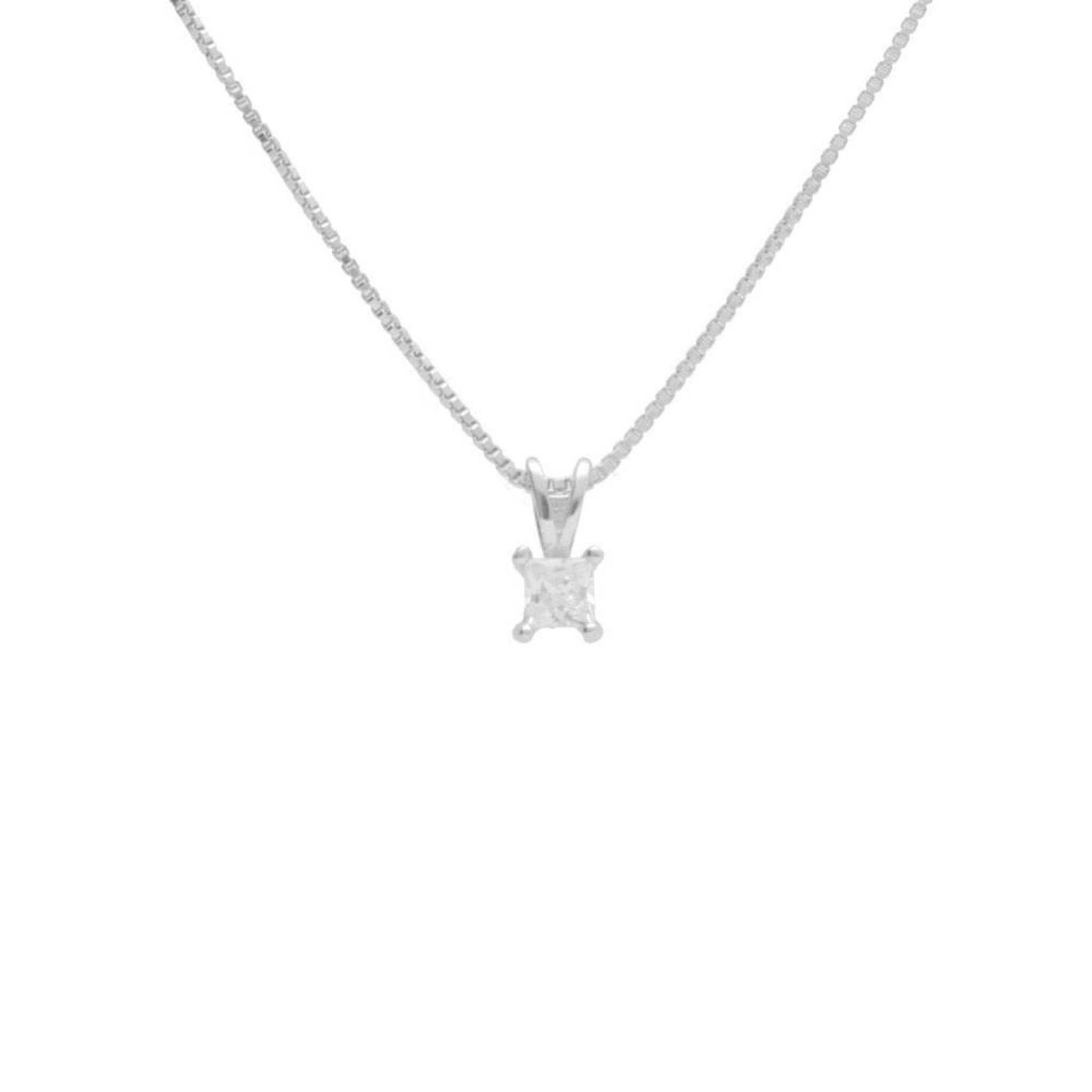 L'ATELIER D'AZUR Collier Argent 925/000 Rhodié - Pendentif Solitaire Zirconiums