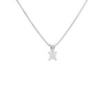 L'ATELIER D'AZUR Collier Argent 925/000 Rhodié - Pendentif Solitaire Zirconiums